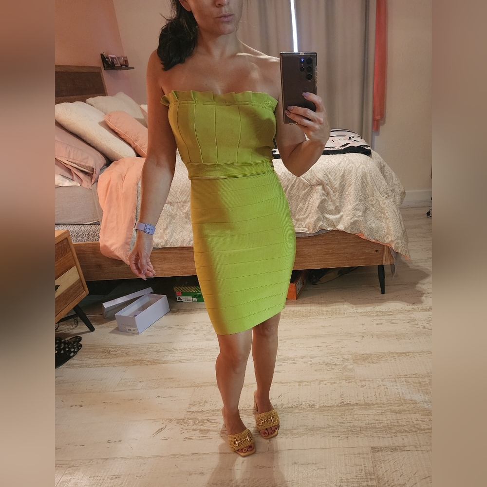 BEBE tube top midi dress